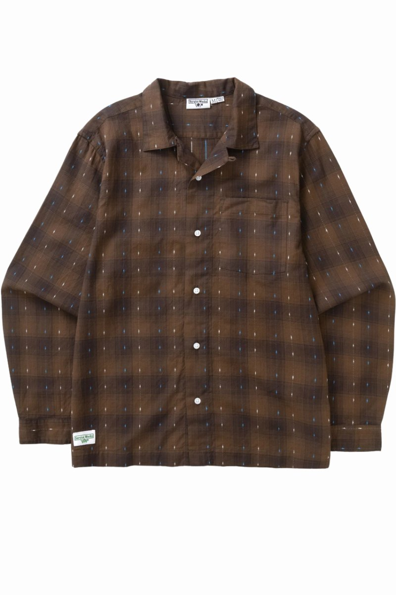 SERVICE WORKS DRAG STITCH RESORT SHIRT Brown