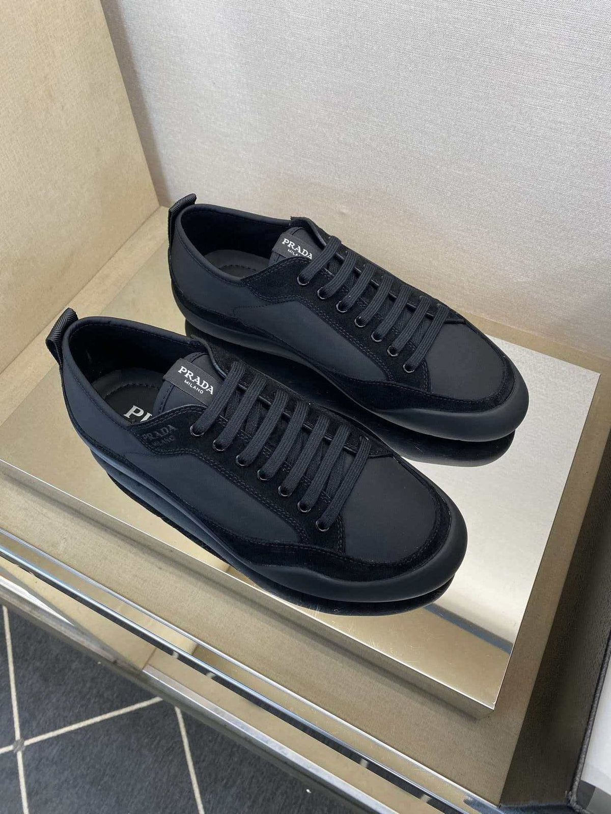 Prada Low-Top Leather Sneakers